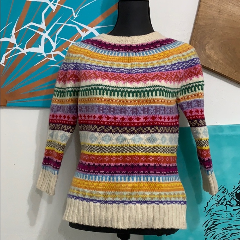 Gap multicolor thick boho sweater M